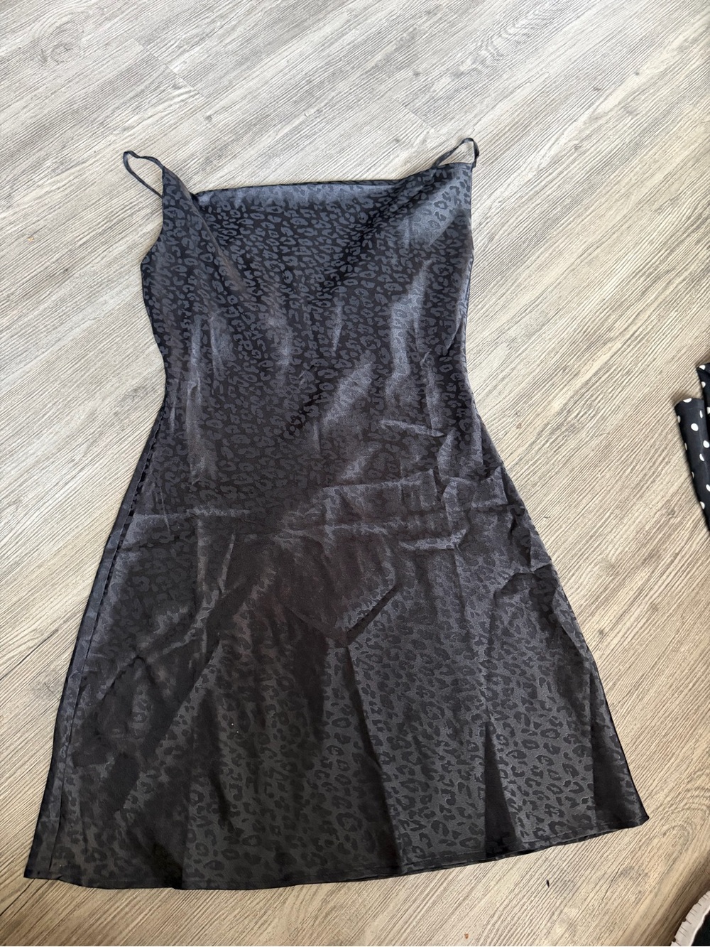 Inspired Hearts Black Leopard Satin Dress